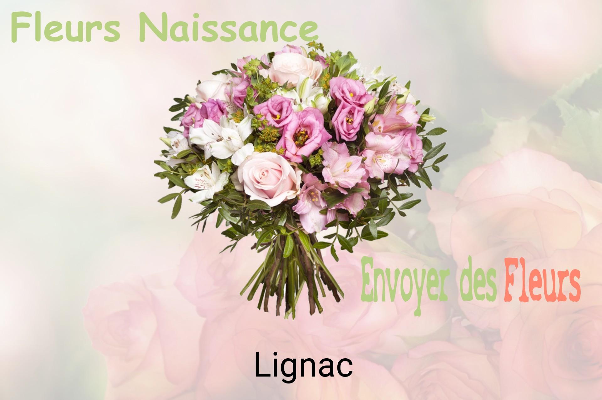 Bouquet de fleurs de naissance livré à Lignac