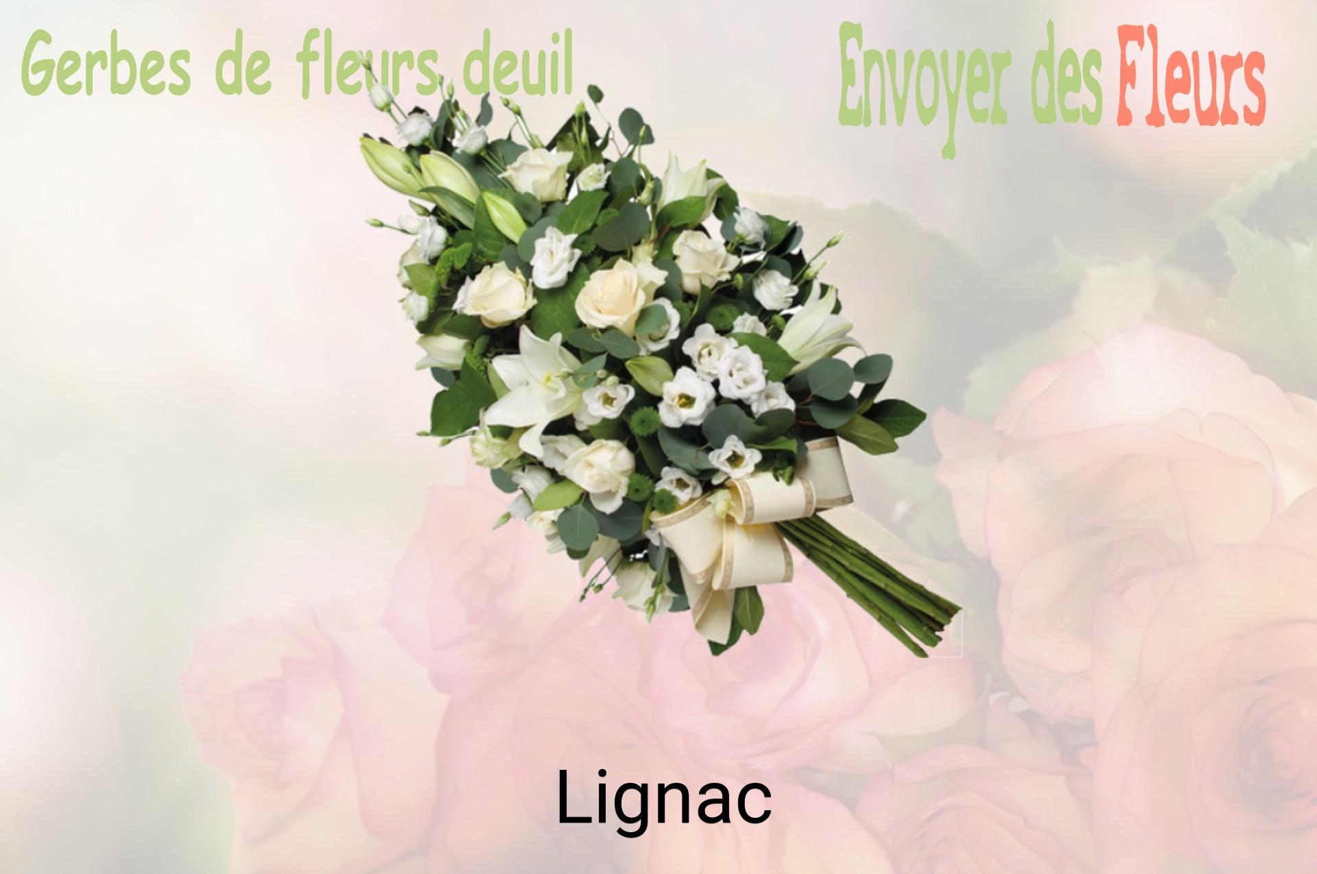 Gerbe de fleurs de deuil livrée à Lignac